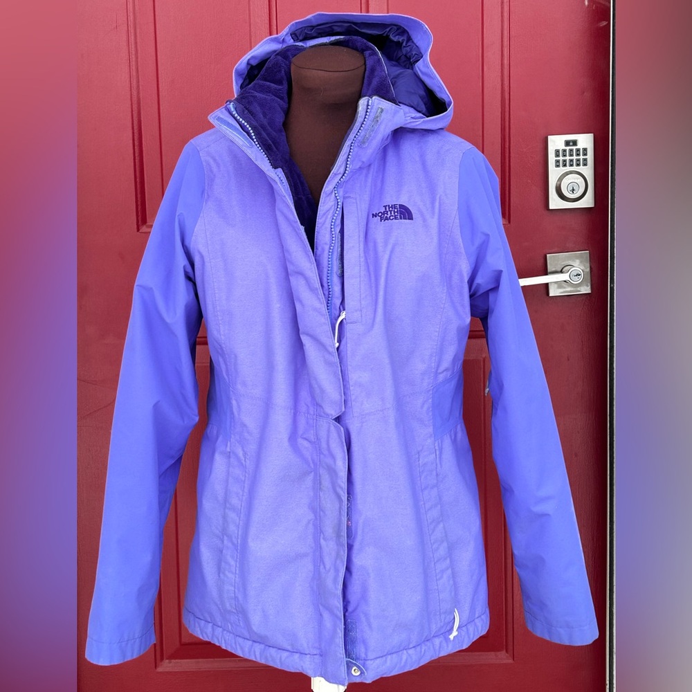 NORTH FACE sM girl ’Hyvent’ jacket-waterproof-lined w/cozy faux fur-looks NEW!